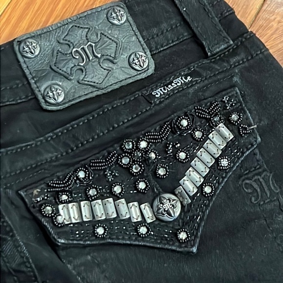 ⭐️ Miss Me Jeans Signature Rise Skinny Black Size 30 - Picture 4 of 9